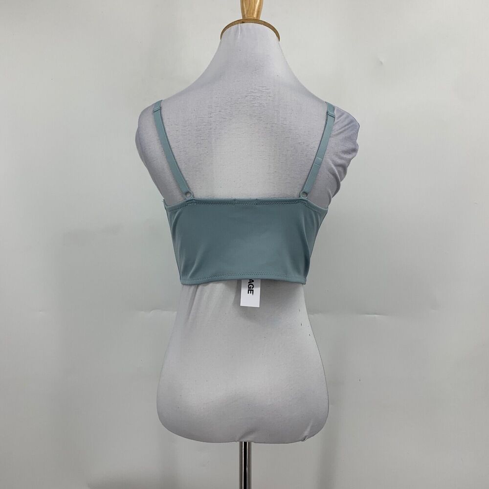 Garage Bustier Womens PS Small Petite Seafoam Luna Combo Lace Bra Clasp Cropped - Picture 5 of 11